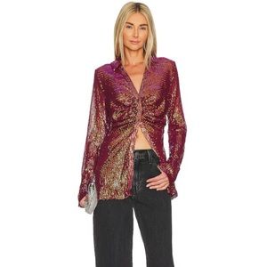 Free People Sequin Shirtee top